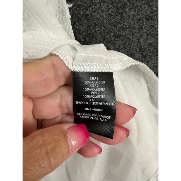 Torrid Peplum Chiffon Clip Dot Smocked Top 0 0X XL L Beachy - Picture 6 of 11